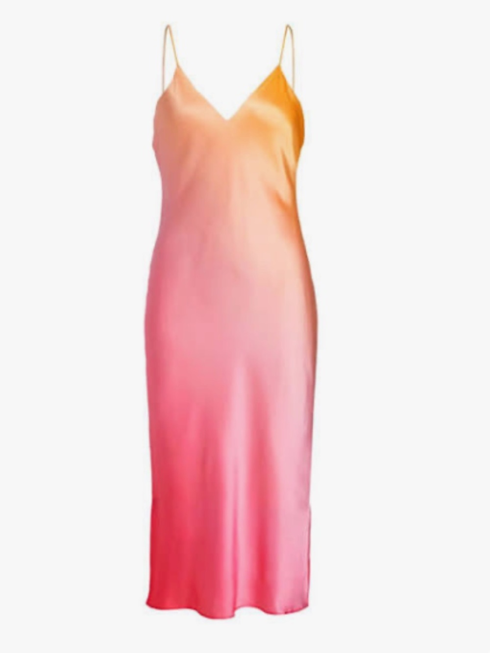 CAMI NYC Raven Gradient Silk Slip Dress In Pomegranate Ombre
